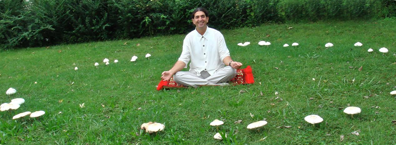 Spiritual Teacher, Ataana Badilli, meditating in actual mushroom circle corners